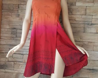 Orange summer dress ,rayon summer dress