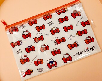 Hello Kitty Bag - Kawaii Makeup Bag - Zipper Pouch - Makeup Case - Sanrio Bag - Japanese Cartoon - Pencil Pen Case - Cute School Supply