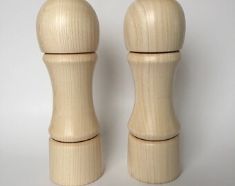 White Ash Wood Pepper Mill and Salt Shaker