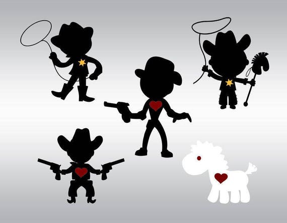 Download little cowboy cow boys SVG Clipart Cut Files Silhouette Cameo