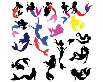 Mermaid svg | mermaid clipart| Little mermaid svg,jpg,eps,psd,ai for Design/Print/ Silhouette Cameo/Cricut& Many More