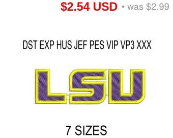Louisiana State University LSU embroidery design logo / embroidery designs / INSTANT download machine embroidery pattern