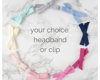 Solid Colour Bows, Baby Headband, Headbands, Hair Accessories, Hair Clips, Barrettes, Hair Bows, Newborn Headband, Baby Girl Headband