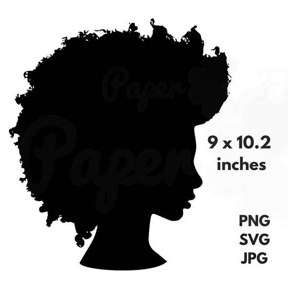 Download Afro Silhouette SVG Clip Art Natural Nappy Hair PNG Files ...