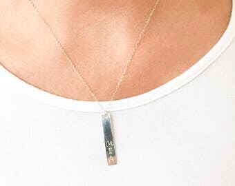 Bar Necklace, Personalized Necklace, Custom Name Necklace, Personalized Jewelry, Name Bar Necklace, Hand Stamped Jewelry, Jewelry Gift,