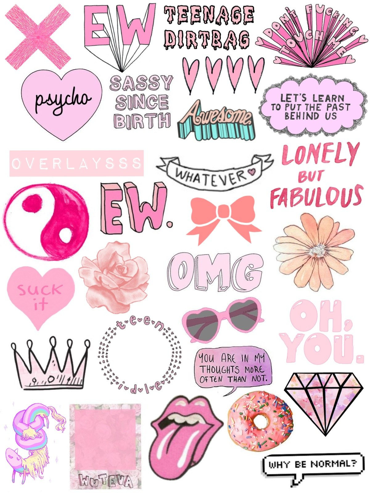 Tumblr big A4 pink sticker sheet Planner diary Stickers