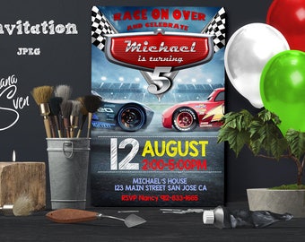 Cars Invitation, Disney Cars Birthday Invitation. Disney Cars Invitation. Cars 3, Personalized, Printable, Digital File