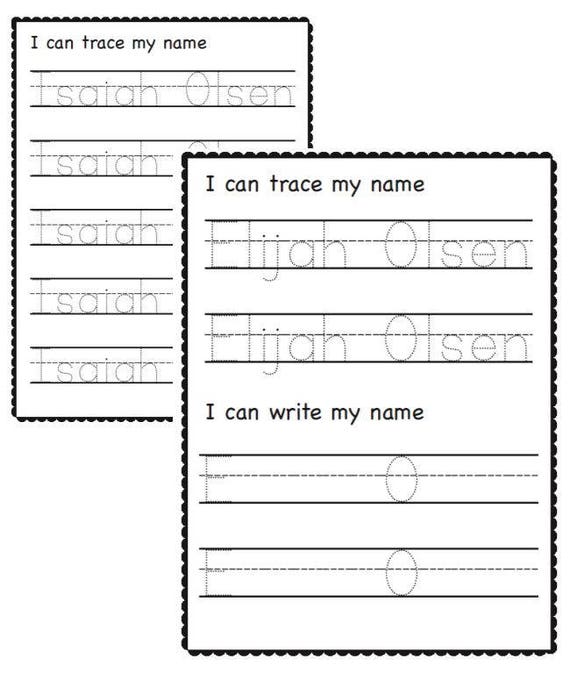 Full Name Practice Worksheets-Custom