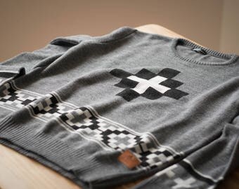 Knitted Navajo Sweater Native Pattern Vintage
