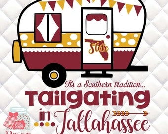 FSU - Florida State Camper - Tailgating in Tallahassee - Southern Tradition - SVG, Silhouette studio bundle - design download