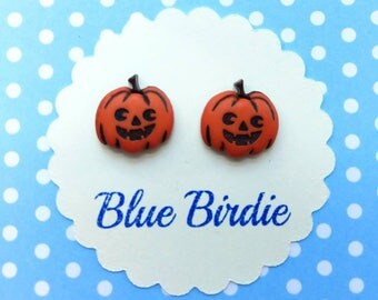 Pumpkin earrings Halloween earrings pumpkin jewellery pumpkin jewelry Jack o lantern earrings pumpkin stud earrings Halloween jewellery