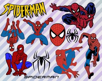 Spiderman Svg Clipart, Spiderman dxf, Spiderman cutfiles, Marvel Hero svg, Spiderman PNG, Superhero clipart, hero svg, Spiderman Clip art