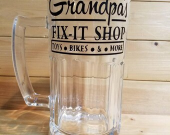 Grandpas Fix it Shop Beer Glass
