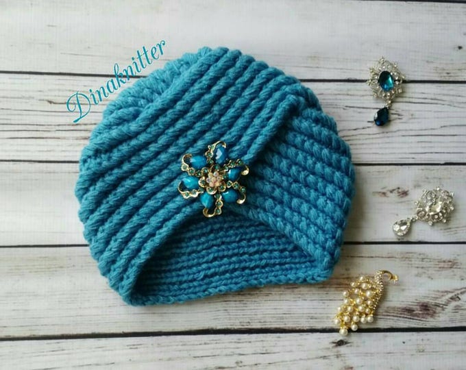 Knitted turban.Turban hat.Wool hat.Crochet turban.Winter beanie.Knitted hat.Womens turban.Fashion turban.Retro turban.Turban headwrap