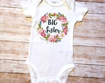 big sister shirt, big sister onesie, little sister shirt, little sister onesie, lil sis onesie, big sis onesie, flower sister onesie, flower