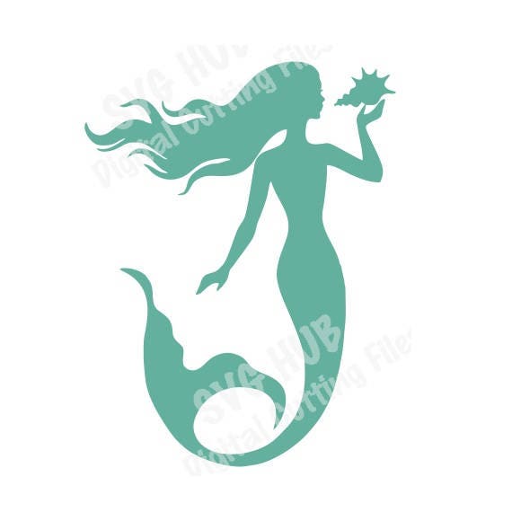 Mermaid with Shell SVG Mermaid Cutting Files Cutting Files