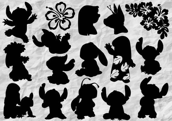 Download 16 Lilo and Stitch Silhouettes Lilo and Stitch SVG cut files