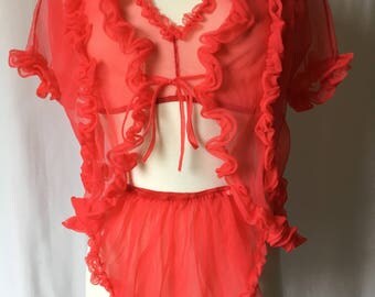 1950s Vintage *RARE* Durelle Peignoir Lingerie Set