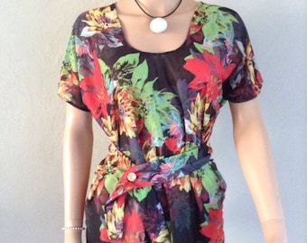 Floral printed summer tunic and foliage 36/38/40/42/44/46