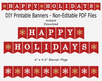 Happy holiday banner | Etsy