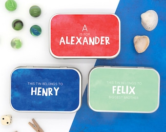 Personalised Keepsake Tin for the Boys - plain style