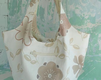 Big Project Tote, Big Knitting Bag, floral tote bag, Project Bag, Knitting Bag, Big Knitting Projects, Handbag, Crochet Bag