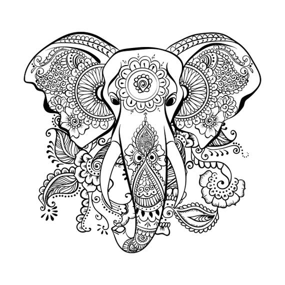 Download Ethnic Elephant SVG Mandala Elephant SVG Elephant head SVG Zentangle Elephant svg Cut table ...