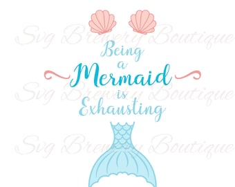 Mermaid tail clam shell SVG layered PNG DXF for cricut