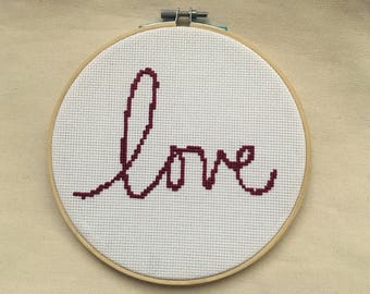 Love cross stitch | Etsy