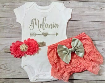 newborn girl outfit, newborn girl coming home outfit, personalized, name, baby girl, baby girl outfit, baby girl coming home outfit, infant