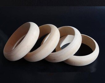50 unfinished customize wooden bangles bracelets