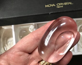 6 Hoya Crystal Classy Knife or Chopstick Rests-Set of 6-Perfect Condition-In the Original Box-Classic, Vintage Tableware
