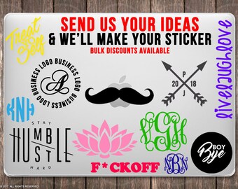 Custom Stickers - Personalized Decal, Send us your design - Bulk Discounts - Personalized Decal Sticker, Company Decal Sticker (ST0020)