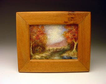 Stunning Vintage miniature Western Painting in the manner of Fitch Wray number 1 of 2