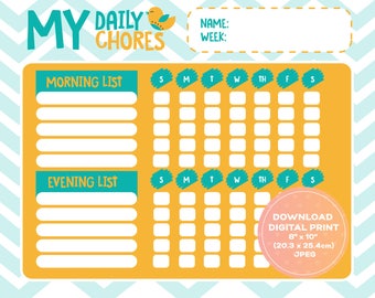 Kids Chore Chart Kids Chore Chart Morning and Evening