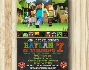 Mine Themed Invitation / Mine Themed Birthday / Mine Themed Birthday Invitation / Mine Themed Party / Mine Themed Printable - NR121