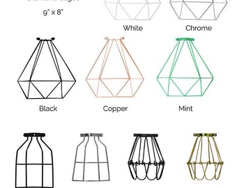 Cage Only Add on - Lamp Guard - Bulb Guard - Industrial Pendant Light - Lamp shade - Diamond Cage - Geometric pendant shade