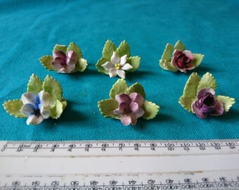 Set of 6 Vintage Alderley Floral China place holders.