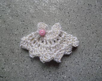 Robe miniature au crochet en coton blanc fil doré, miniatures, crochet, scrapbooking, appliqué robe miniature