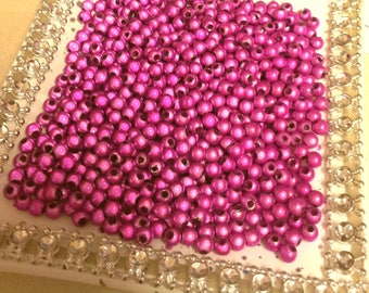 Set of 50 beads 4mm T25 fuchsia magic
