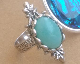 Elven amazonite gemstone ring