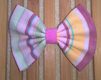 Hair bow - multicolored stripes