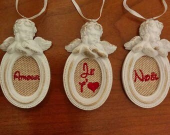 Tassel tree embroidered Angel wall decoration