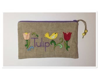 KIT EMBROIDERED BIRD AND TULIPS