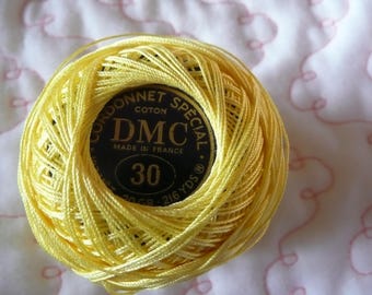 1 spindle coil DMC Special cord N. 30 Color YELLOW New but rewind the thread all around !