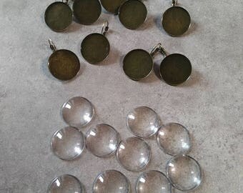 5 pairs + 10 16 mm cabochons craft