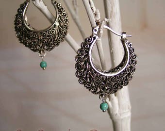 CHENLA silver turquoise earrings