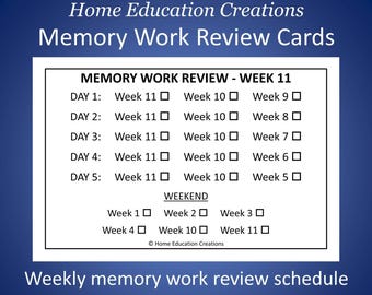 Classical Memory Work Review Cards (for CC)