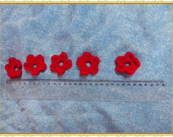 set of five flowers hook 4.5 cm