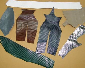Scraps of various colors lizard leather
